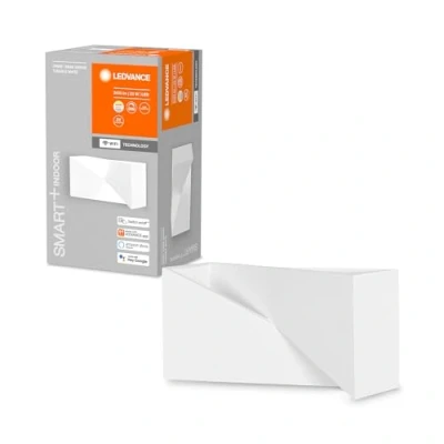 Abbildung von LEDVANCE ORBIS SWAN SMART+ Wi Fi Leuchte, dimmbare LED Wandleuchte für den Innenbereich, 23W, Farbtemperatur von 3000 6500K, 600 Lumen, bemalbare Oberfläche, rechteckige Form 30x15cm