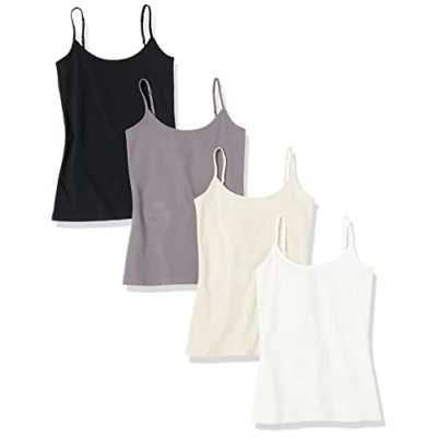 Abbildung von Amazon Essentials Damen Mieder mit schmaler Passform, 4er Pack, Grau/Taupe, M