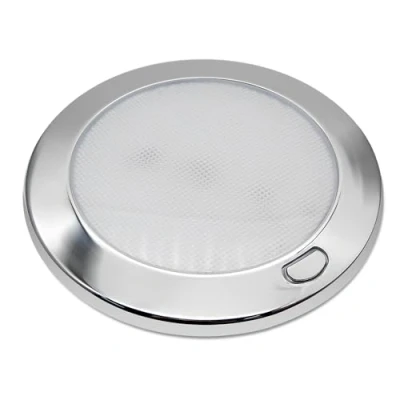 Abbildung von Dream Lighting 12v LED Lampe für Wohnmobil Wohnwagen Camper Boot 310LM 3000K Warmweiß Dimmbar Deckenleuchte mit Schalter 4,5W Verchromt Gehäuse IP44