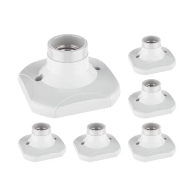 Abbildung von ledscom.de 6 Stück Deckenleuchte/Lampenfassung ELEKTRA, Porzellan, weiß, 1x E27 max. 60W