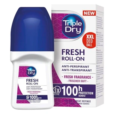 Abbildung von Triple Dry Anti Transpirant Roll On Fresh 50 ml, Deoroller gegen starkes Schwitzen, antibakterielles Deodorant für 72 h Schutz, frisch duftendes Antiperspirant