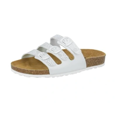 Abbildung von Lico Damen Bioline Flower Pantoletten, Weiß Silber, 36 EU
