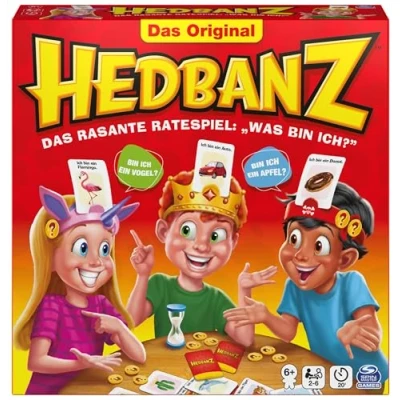 Abbildung von Spin Master Games Hedbanz das rasante Ratespiel für die ganze Familie Neuauflage mit tollem Spielmaterial, 2 6 Spieler ab Jahren
