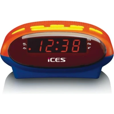 Abbildung von iCES ICR 210KIDS Uhrenradio Radiowecker für Kinder PLL FM Schlummerfunktion Sleeptimer Gangreserve blau/orange