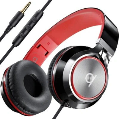 Abbildung von ARTIX® Kopfhörer mit Kabel und Mikrofon, Faltbar tragbar, Premium 90% Noise Cancelling, Bügelkopfhörer Jack Aux 3.5 mm, Lautstärkeregler für PC, Handy Laptop CL750