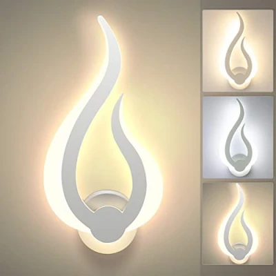 Abbildung von Lightess LED Wandlampe Innen 10W Modern 3 Warmweiß Kaltweiß Neutralweiß Flurlampe Flammenform Wandlicht Acryl Beleuchtung für Flur Treppenhaus Wohnzimmer Schlafzimmer usw.