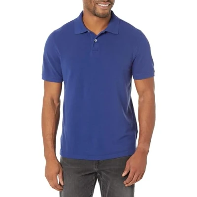 Abbildung von Amazon Essentials Herren Piqué Poloshirt aus Baumwolle, Schmale Passform, Marineblau, M