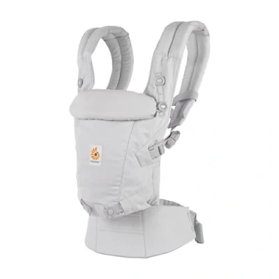 Abbildung von Ergobaby Adapt Babytrage für Neugeborene ab Geburt, 3 Positionen SoftTouch Cotton Ergonomische Babybauchtrage Rückentrage Baby Tragetasche, Pearl Grey