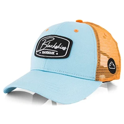 Abbildung von Blackskies® Race Baseball Cap Herren Damen Premium Trucker Snapback Schirm Mütze Kappe Basecap Blau Orange