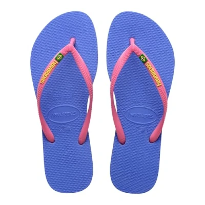 Abbildung von Havaianas Slim Brasil Logo, Zehentrenner Damen, Blau, 37 38
