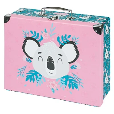 Abbildung von Kinderkoffer für Spielzeug und Schulbedarf, Pappkoffer, Spielzeugkoffer, Spielkoffer, Faltbarer Kinder Koffer, Faltkoffer, Klappkoffer mit Metalgriff (Baby Koala)