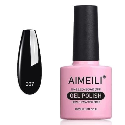 Abbildung von AIMEILI UV LED Gellack ablösbarer Gel Nagellack Schwarz Polish Blackpool (007) 10ml