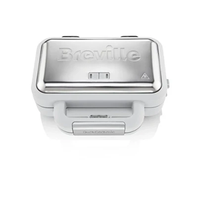 Abbildung von Breville DuraCeramic Sandwichmaker mit tiefen Platten Sandwichtoaster für 2 Scheiben variabler Temperatur [VST070X]