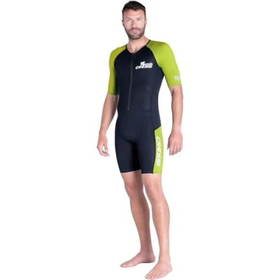 Abbildung von CRESSI Men&#039;s Tiburon Man Shorty Wetsuit Black Lime 2mm XL/5 Neopren und Elastan Neoprenanzug, Schwarz/Fluo Limette