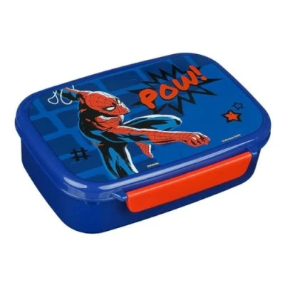 Abbildung von Scooli Spider Man Brotdose Kunststoff mit Einsatz und Verschlussclip Brotzeitdose Lunchbox Geschenk für Kinder