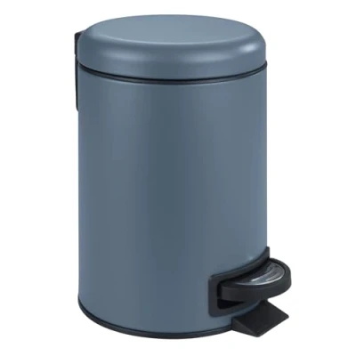 Abbildung von WENKO Treteimer Mod. Leman, 3 Liter, mit herausnehmbarem Einsatz, aus lackiertem Stahl, 17 x 25 22,5 cm, Dunkelblau