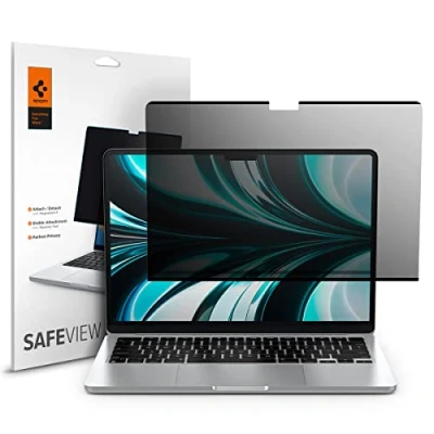 Abbildung von Spigen SafeView Magnetischer Blickschutzfilter für MacBook Air 13.6 Zoll mit M3/M2 Chip (ab 2022), Sichtschutzfilter, Privacy Schutz, Blendschutz, Anti Fingerabdruck