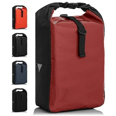 Abbildung von BÜCHEL Fahrradtasche für Gepäckträger I wasserabweisend und bis zu 10kg belastbar aus Tarpaulin, Gepäckträgertasche, Fahrrad Taschen hinten, Merlot