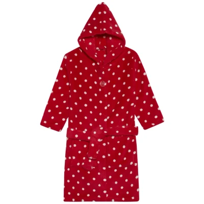 Abbildung von Playshoes Unisex Kinder Fleece Bademantel Morgenmantel, Punkte, 158/164