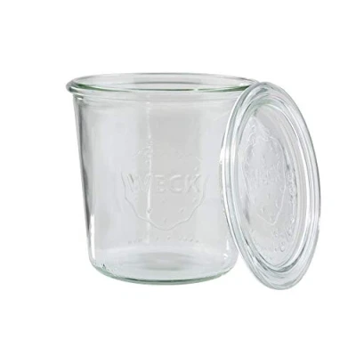 Abbildung von APS 82347 2er Set Weck Glas mit Deckel, Einmachglas, Sturzform, 580 ml, Ø 11 cm, Höhe cm