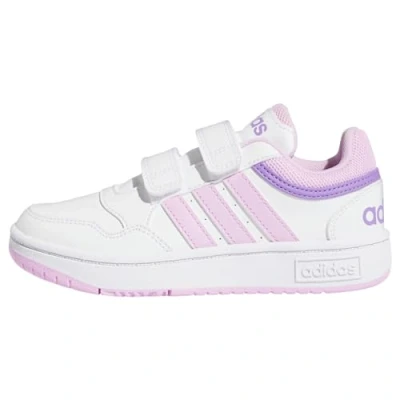 Abbildung von adidas Hoops Lifestyle Basketball Hook and Loop Shoes Schuhe, Cloud White/Lilac/Violet Fusion, 35 EU