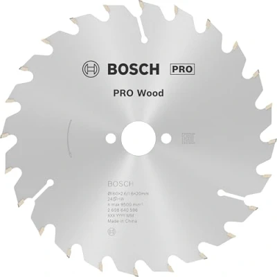 Abbildung von Bosch 1x PRO Wood Kreissägeblatt für Akku Handkreissägen (für Weichholz, Hartholz, Ø mm, Professional Zubehör Handkreissäge)