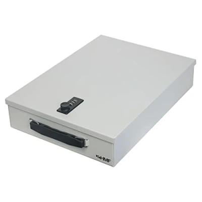 Abbildung von HMF 1413 07 Abschließbare Dokumentenkassette mit Zahlenschloss DIN A4 Lichtgrau