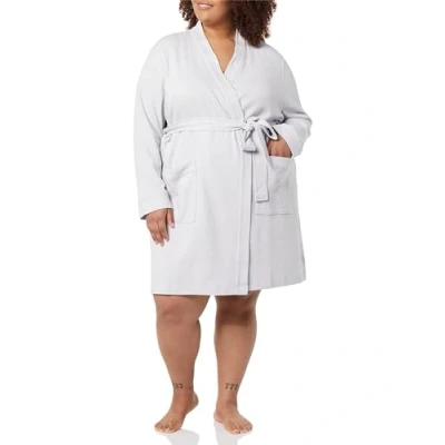 Abbildung von Amazon Essentials Damen Leichter Waffel Bademantel, Mittellang (Erhältlich In Übergröße), Hellgrau, XL