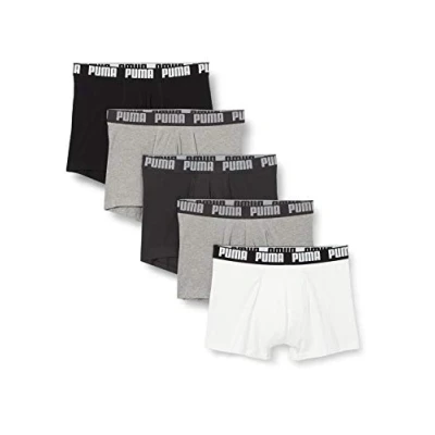 Abbildung von Puma Herren Boxer Unterwäsche, Weiß/Grau/Schwarz, S (5er Pack)