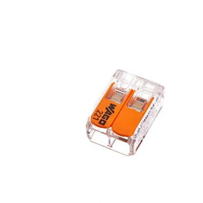 Abbildung von Wago Hebelverbindungsklemme 2 x 0,2 4 mm², 10 Stück Packung, BLV221412, Pfirsich, Geschlossenes Ende