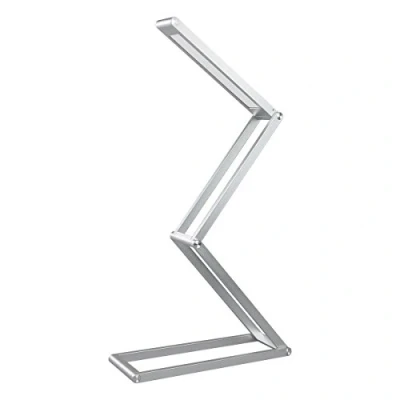 Abbildung von ELZO Schreibtischlampe LED, Aluminium Schreibtisch Lampe mit dimmbar und faltbar Tageslichtlampe Bürolampe Desk Lamp Schreibtischleuchte Tischlampe Akku Nachttisch Leselampe Schreibtischlampen Silber