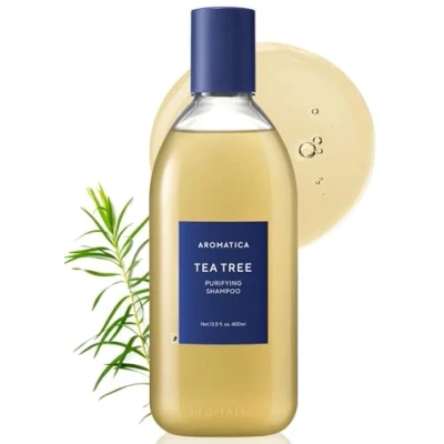 Abbildung von AROMATICA Reinigendes Shampoo mit Teebaum Sulfatfrei, Vegan Salicylsäure Haarreiniger für juckende Kopfhaut 13,53 oz / 400 ml