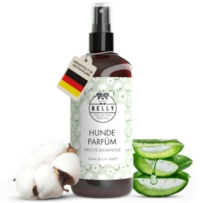 Abbildung von Belly Deodorant für Hunde 250ml Frisches Baumwollaroma Neutralisiert unangenehme Gerüche pH neutral Hundeparfüm Parfüm, Fellpflegespray, Welpenparfum