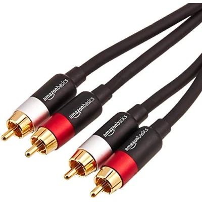 Abbildung von Amazon Basics 2 RCA Stecker Audiokabel, PBH 20217, 2.4 m, Schwarz