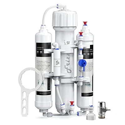 Abbildung von FRIZZLIFE Umkehrosmose Aquarium Wasserfiltersystem, Osmotech Osmoseanlage, kompakt, 3 Stufen, tropische Fische, Diskus, Marine, kompatibel mit 50,75 oder 100 GPD Membran (50 GPD)