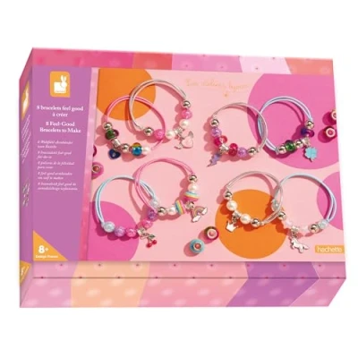 Abbildung von Janod 8 Feel Good Schmuckstücke zum Selbermachen Schmuckwerkstätten DIY Armbandherstellung Kinderbastelset Geschicklichkeit und Konzentration Lernen Ab Jahren J09133