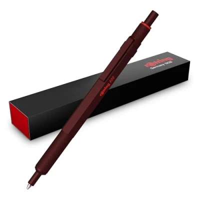Abbildung von Rotring 600 Kugelschreiber Mittlere Spitze Schwarze Tinte Stift mit Vollmetallschaft Schokoladenbraun Rutschfeste, gerändelte Griffzone und Sechskantschaft Nachfüllbar