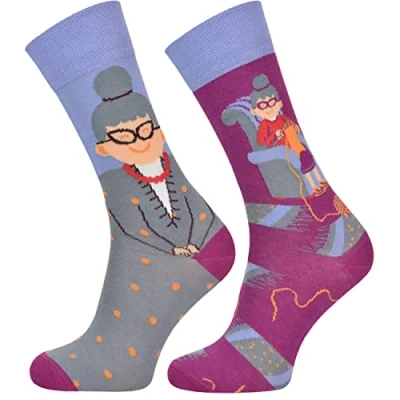 Abbildung von TODO Lustige Socken Herren und Damen, Coole mit Motiv Bunte, Mehrfarbige, Verrückte (39 42, Oma)