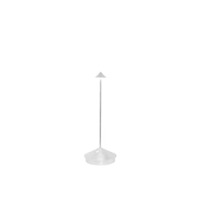 Abbildung von Zafferano, Pina Lampe mit Silberfarbenes Blatt, Kabellose, Wiederaufladbare Tischlampe Touch Control, Für den Innenbereich Geeignet, Dimmer, 2200 3000 K, Höhe 29 cm