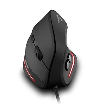 Abbildung von zelotes Ergonomische Maus,3200 DPI Vertikale PC Maus,6 Tasten USB Computer Maus Mouse,Gaming mit Kabel, Vorbeugung Gegen Mausarm,Schwarz