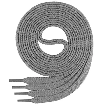 Abbildung von Di Ficchiano 1Paar flache SCHNÜRSENKEL aus 100% Baumwolle für Sneaker Sportschuhe sehr reißfest ca. 7 mm breit elastische Schnürsenkel graue Farbe: grey 140cm