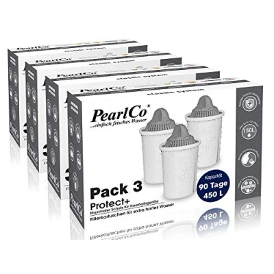 Abbildung von PearlCo Protect+ Classic Pack 12 Filterkartuschen für sehr hartes Wasser passt zu Brita