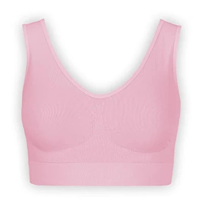 Abbildung von UnsichtBra Bustier Damen BH ohne Buegel Wohlfühl Bustiers Top Bügelloser Soft Bra Schlaf Still Sport Bralette in vielen Farben (wellbra_sngl)(S, Rosa)