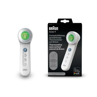 Abbildung von Braun Sensian 7 Kontaktloses Stirnthermometer Age Precision Technologie 3 in1 Farbcodiertes Digitaldisplay Geeignet für Babys und Kinder Die #1 Marke bei Ärzten(1) BNT400