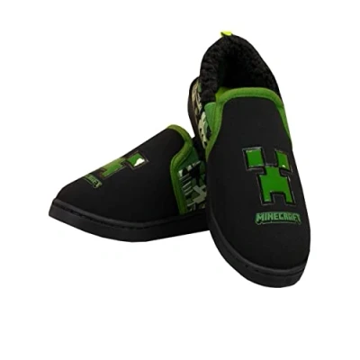 Abbildung von Minecraft Jungen Hausschuhe Creeper Schwarz 38