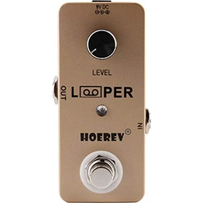 Abbildung von Hoerev Gitarre Mini Loop Effektor Looper Sampler Effekte Tuner für elektrische akustische Bass Pedale Loops Stationen, Farbe Gold