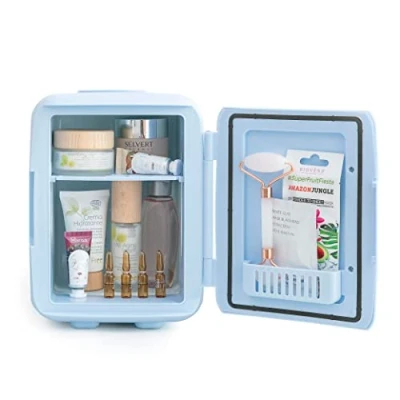 Abbildung von InnovaGoods® Mini Kühlschrank für frische Kosmetik, hält Kosmetika frisch und bereit zur Verwendung, kompaktes leichtes Design, ideal das Badezimmer den Schminktisch.