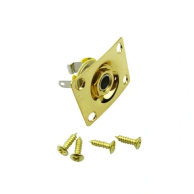 Abbildung von Musiclily Rechteck Form Klinkenbuchse Eingang Gitarre Jack Socket, Gold