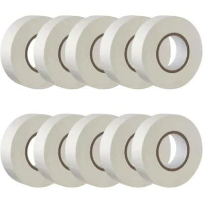Abbildung von GTSE Isolierband Weiß 19 mm x 20 m strapazierfähiges, selbstklebendes zum Schutz, Bündeln und Reparieren von Kabeln 10 Rollen