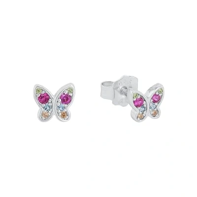Abbildung von s.Oliver Ohrstecker 925 Sterling Silber Mädchen Kinder Ohrschmuck, mit Zirkonia synth., 0,6 cm, Silber, Schmetterling, Kommt in Schmuck Geschenk Box, 2020868